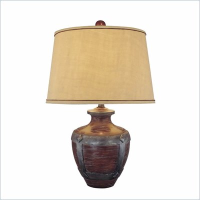 Minka Lighting 1 Light Table Lamp Ambience in Dark Espresso with Beige Shade
