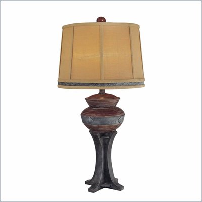 Minka Lighting 1 Light Table Lamp Ambience in Brown and Grey with Beige Shade