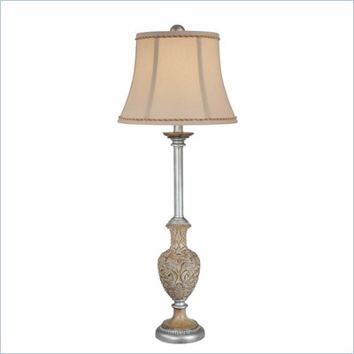 Minka Lighting 1 Light Table Lamp Ambience in Sonoma Silver with Taupe Shade
