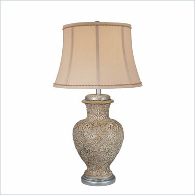 Minka Lighting 1 Light Table Lamp Ambience in Sonoma Silver with Taupe Shade