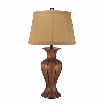 Minka Lighting 1 Light Table Lamp Ambience in Brown and Black with Cream Shade