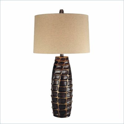 Minka Lighting 1 Light Table Lamp Ambience in Dark Espresso with Cream Shade