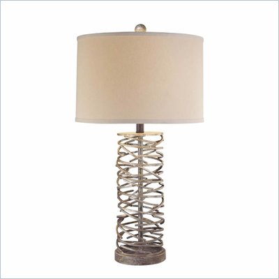 Minka Lighting 1 Light Table Lamp Ambience in Mottled Light Brown with White Shade
