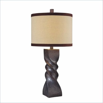 Minka Lighting 1 Light Table Lamp Ambience in Espresso with Beige and Brown Shade
