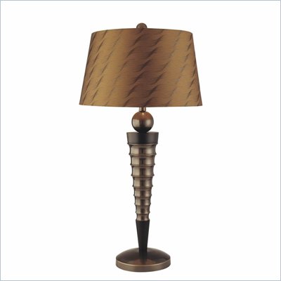 Minka Lighting 1 Light Table Lamp Ambience in Satin Brown with Brown Shade