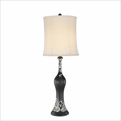 Minka Lighting 1 Light Table Lamp Ambience in Black with Champagne Shade