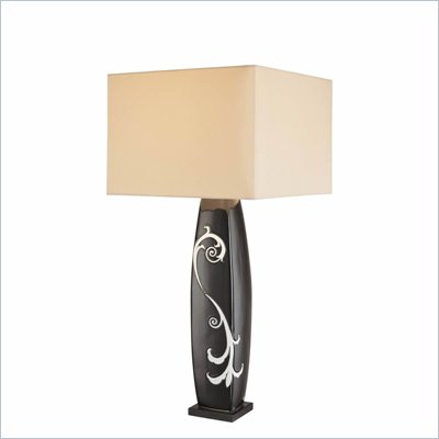 Minka Lighting 1 Light Table Lamp Ambience in Black with Champagne Shade