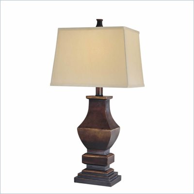 Minka Lighting 1 Light Table Lamp Ambience in Brown Gold with White Shade