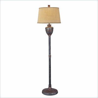 Minka Lighting 1 Light Floor Lamp Ambience in Dark Espresso w/Silver with Beige Shade