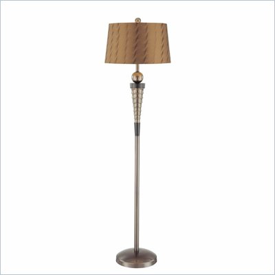 Minka Lighting 1 Light Floor Lamp Ambience in Satin Brown Black with Brown Shade