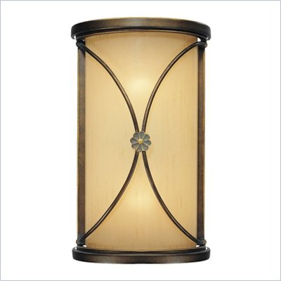 Minka Lighting Atterbury 2 Light Wall Sconce Minka Lavery in Deep Flax Bronze with Venata de Oro Glass