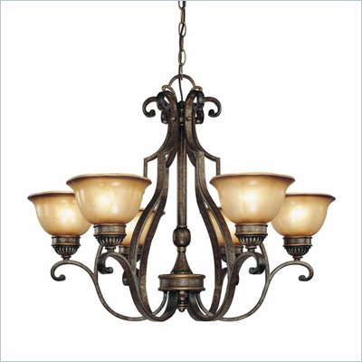 Minka Lighting Brompton 6 Light Chandelier Minka Lavery in Brompton Bronze with Dover Mist Glass