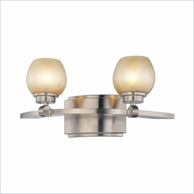 Minka Lighting Cimarron 2 Light Bath Minka Lavery in Brushed Nickel with Brushed Caramel Silk Glass