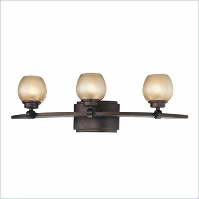 Minka Lighting Cimarron 3 Light Bath Minka Lavery in Dark Brushed Bronze with Brushed Caramel Silk Glass
