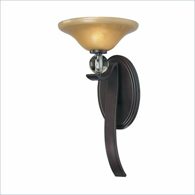 Minka Lighting Grahmton 1 Light Wall Sconce Minka Lavery in Deep Lathan Bronze with Mottled Topaz with Eidolon Krystal Glass