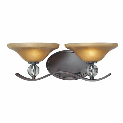 Minka Lighting Grahmton 2 Light Bath Minka Lavery in Deep Lathan Bronze with Mottled Topaz with Eidolon Krystal Glass