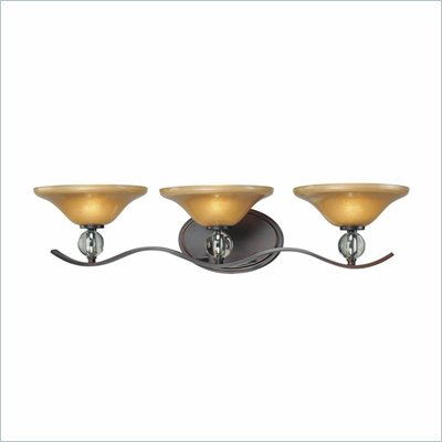 Minka Lighting Grahmton 3 Light Bath Minka Lavery in Deep Lathan Bronze with Mottled Topaz with Eidolon Krystal Glass