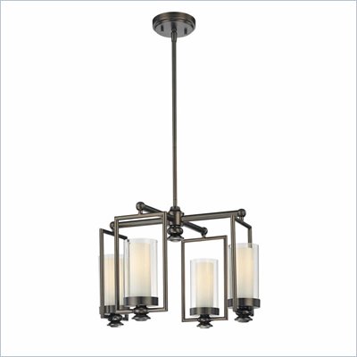 Minka Lighting Harvard Court 4 Light Chandelier Minka Lavery in Harvard Court Bronze with Clear & Etched Opal Glass