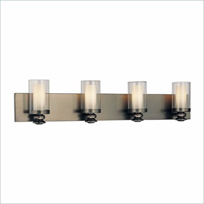 Minka Lighting Harvard Court 4 Light Bath Minka Lavery in Bronze with Clear and Etched Opal Glass
