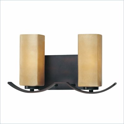 Minka Lighting Kinston 2 Light Bath Minka Lavery in Aged Kinston Bronze with Mottled Topaz Glass