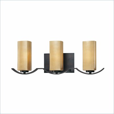 Minka Lighting Kinston 3 Light Bath Minka Lavery in Aged Kinston Bronze with Mottled Topaz Glass