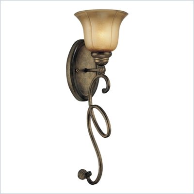 Minka Lighting La Cecilia 1 Light Wall Sconce Minka Lavery in Patina Iron with Spumanti Lace Glass