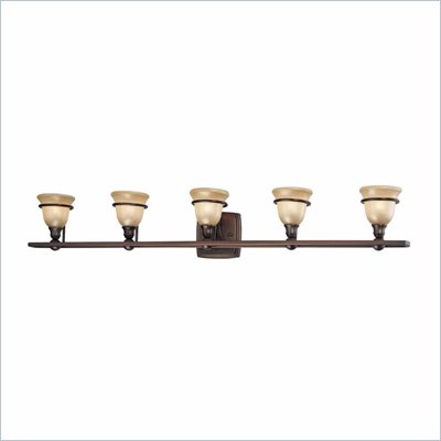 Minka Lighting Lacota 5 Light Bath Minka Lavery in Dark Brushed Bronze with Brushed Caramel Silk Glass