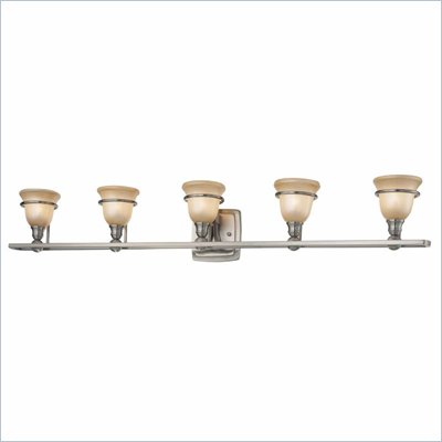 Minka Lighting Lacota 5 Light Bath Minka Lavery in Brushed Nickel with Brushed Caramel Silk Glass