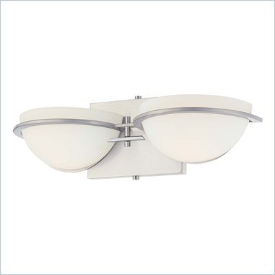 Minka Lighting Laguna Vista 2 Light Bath Minka Lavery in Brushed Nickel with Etched Glass