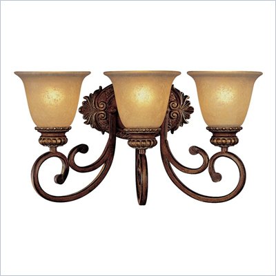 Minka Lighting Lavery 3 Light Bath Fixture with Aged Champagne Glass