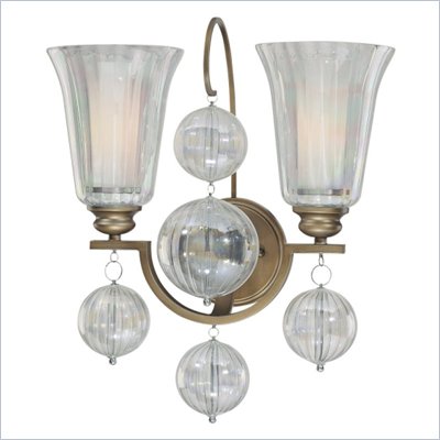 Minka Lighting Terzetto 2 Light Wall Sconce Minka Lavery in Terzetto Bronze with Etched Opal w/Luster Optic Glass
