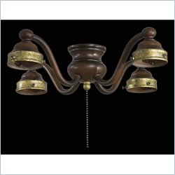 Minka Aire 4 Lamp Universal Ceiling Fan Light Kit in Golden Walnut
