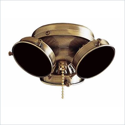 Minka Aire 3 Bulb Universal Ceiling Fan Light Kit in Antique Brass
