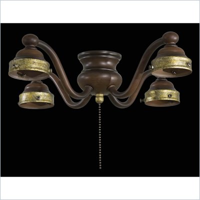 Minka Aire 4 Lamp Universal Ceiling Fan Light Kit in Golden Walnut