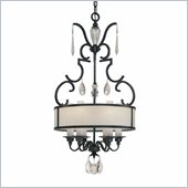 Metropolitan Castellina 6 Light Pendant in Castellina Aged Iron with White Iris Glass
