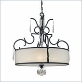 Metropolitan Castellina 4 Light Pendant in Castellina Aged Iron with White Iris Glass