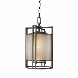 Metropolitan Walt Disney Signature-Underscore 3 Light Foyer Pendant in Cimarron Bronze with Brushed Caramel Silk Glass