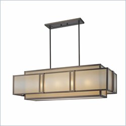 Metropolitan Walt Disney Signature-Underscore 4 Light Rectangular Chandelier in Cimarron Bronze