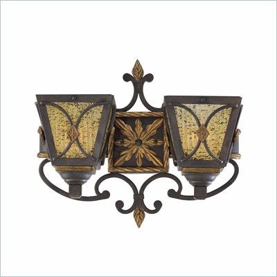 Metropolitan Monte Titano 2 Light Wall Sconce in Monte Titano Oro with Butterscotch Swirl Piastra Glass