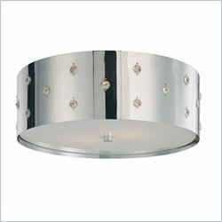 George Kovacs 2 Light Flush Mount in Chrome with Perforated Steel with Crystals