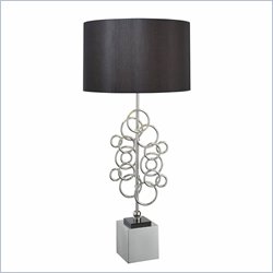 George Kovacs Table Lamp in Chrome with Black Fabric Shade
