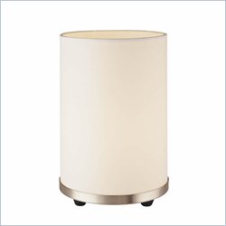 George Kovacs 1 Light Table Lamp in Brushed Nickel with White Fabric Shade
