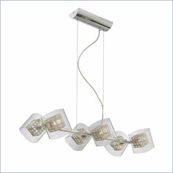 George Kovacs 6 Light Island Light in Chrome with Clear Glass