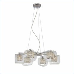 George Kovacs 6 Light Chandelier in Chrome with Clear Glass