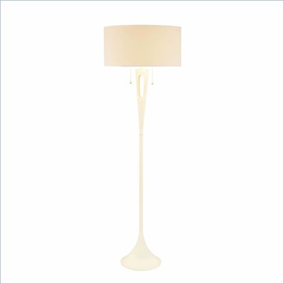 George Kovacs 1 Light Floor Lamp in Ivory with White Fabric Shade