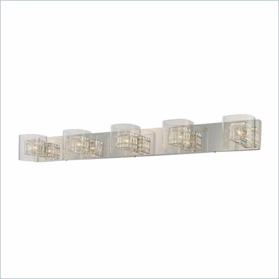 George Kovacs 5 Bath Light in Chrome with Clear