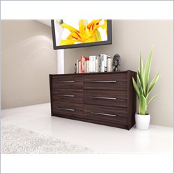Sonax Pacific Contemporary Wide Dresser in Ebony Pecan