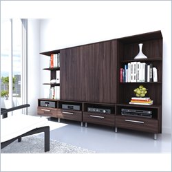 Sonax Contemporary Entertainment Center in Ebony Pecan Finish Best Price