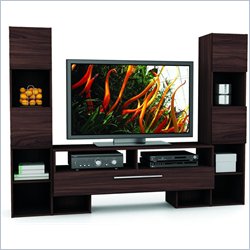 Sonax Contemporary Entertainment Center in Ebony Pecan Finish