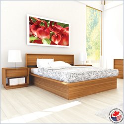 Sonax Manning Contemporary Eternity Walnut Double Bed 2 Piece Set
